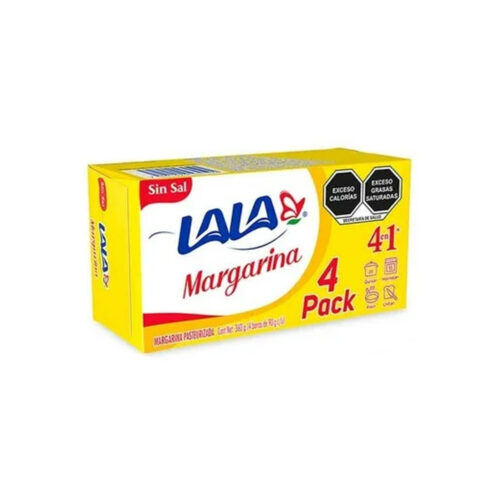 MARGARINA LALA SOLIDA ENT 90 G ALU S/SAL 4 PZAS