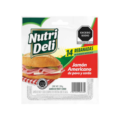 JAMON AMERICANO PAVO Y CERDO NUTRI DELI 250 G