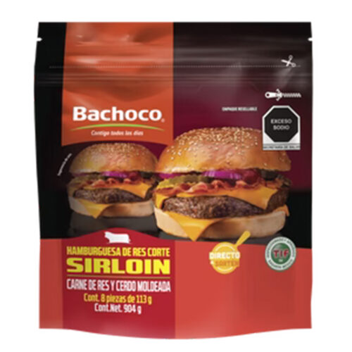 HAMBURGUESA SIRLOIN BACHOCO 904 GR