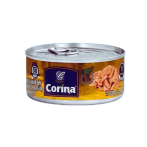 ATUN EN ACEITE HOJUELAS SIN SOYA CORINA 130 G